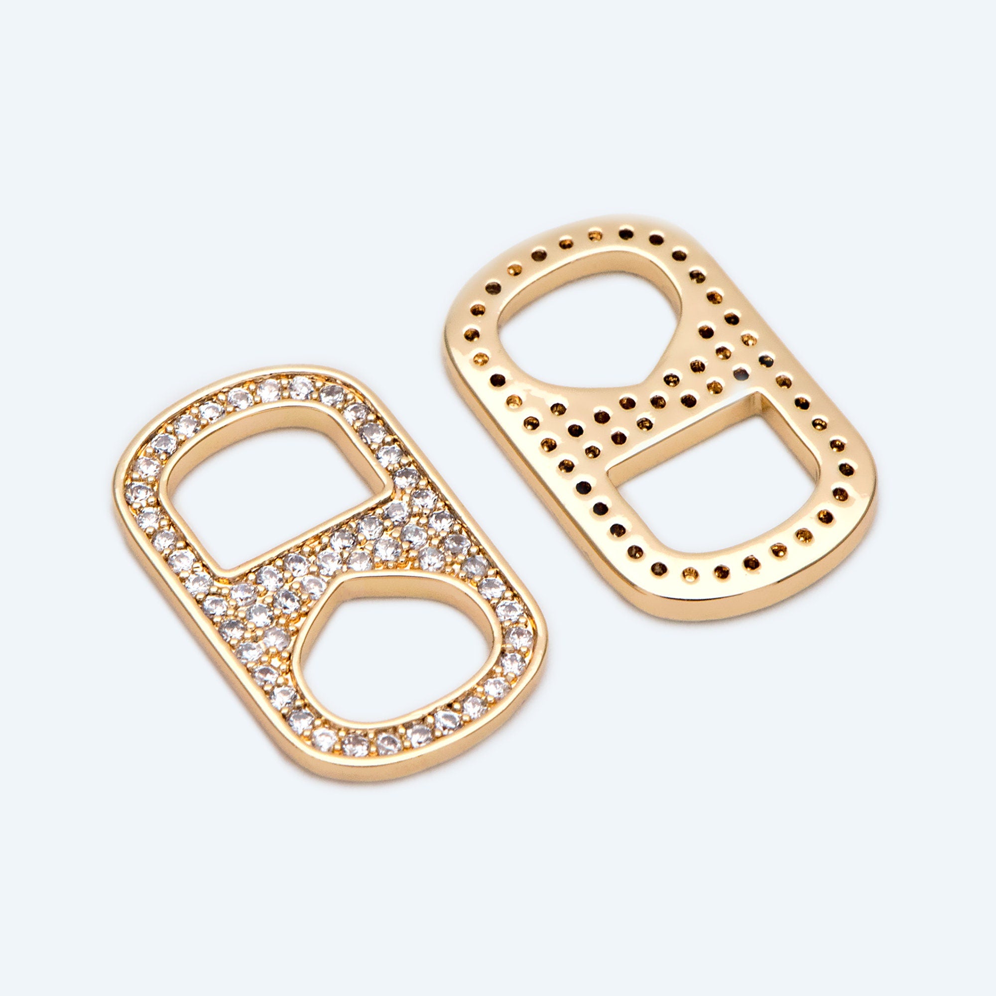 4pcs CZ Pave Soda Tab Charm, Gold Soda Pull-tab Pendant For Earring Bracelet Necklace Jewelry Making Supplies (GB-2132-E)